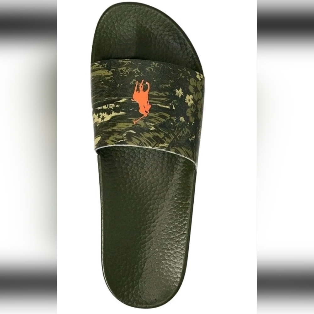 Polo Ralph Lauren Men's Scenic-Print Floral Side Sandals Size 13 NEW